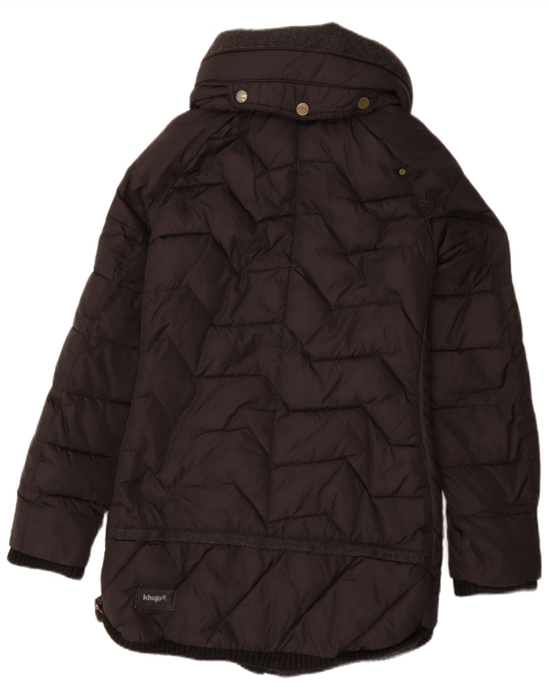 KHUJO ženski podstavljeni kaput UK 10 Mali crni najlon