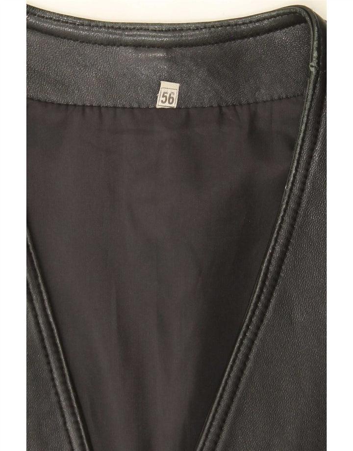 Vintage muški kožni prsluk IT 56 3XL crni