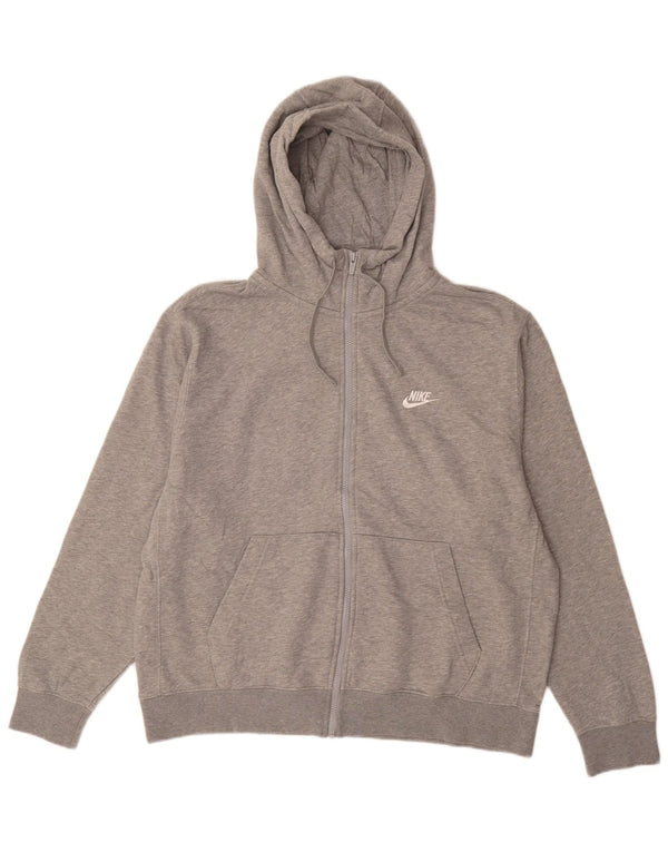 NIKE muški pulover s kapuljačom s patentnim zatvaračem XL, sivi pamuk