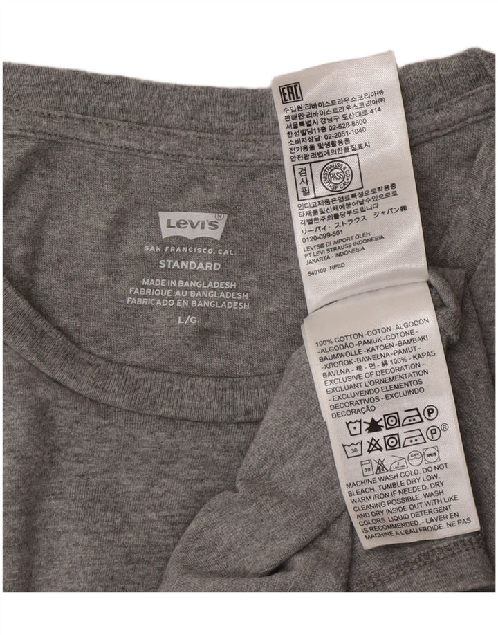 LEVI'S Mens Standard T-Shirt Top Large Grey Cotton