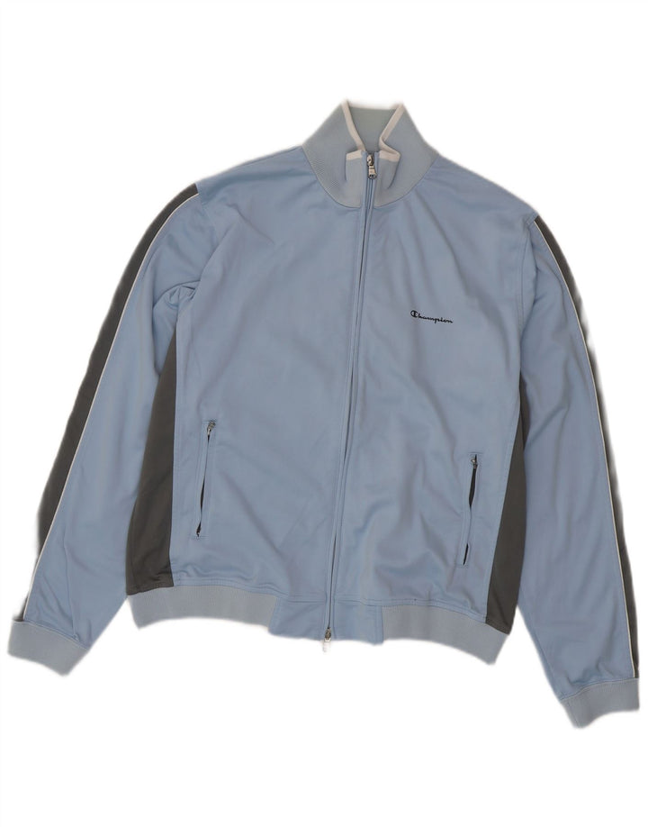 CHAMPION Womens Tracksuit Top Jacket UK 18 XL Blue Colourblock Polyester