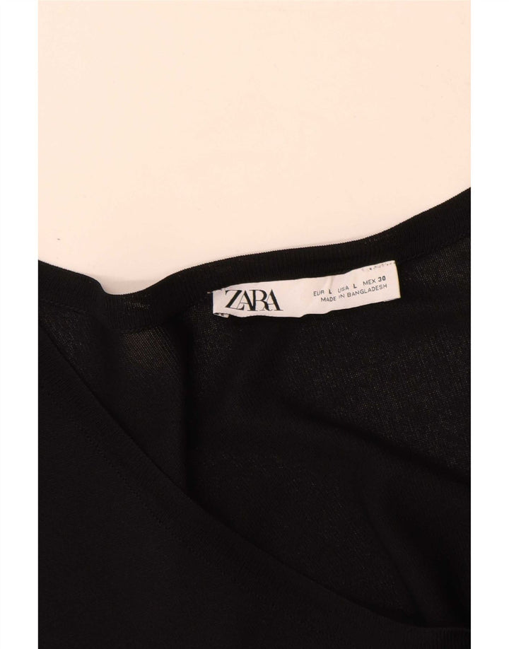 Zara ženska prevelika majica kratkih rukava UK 16 velika crna