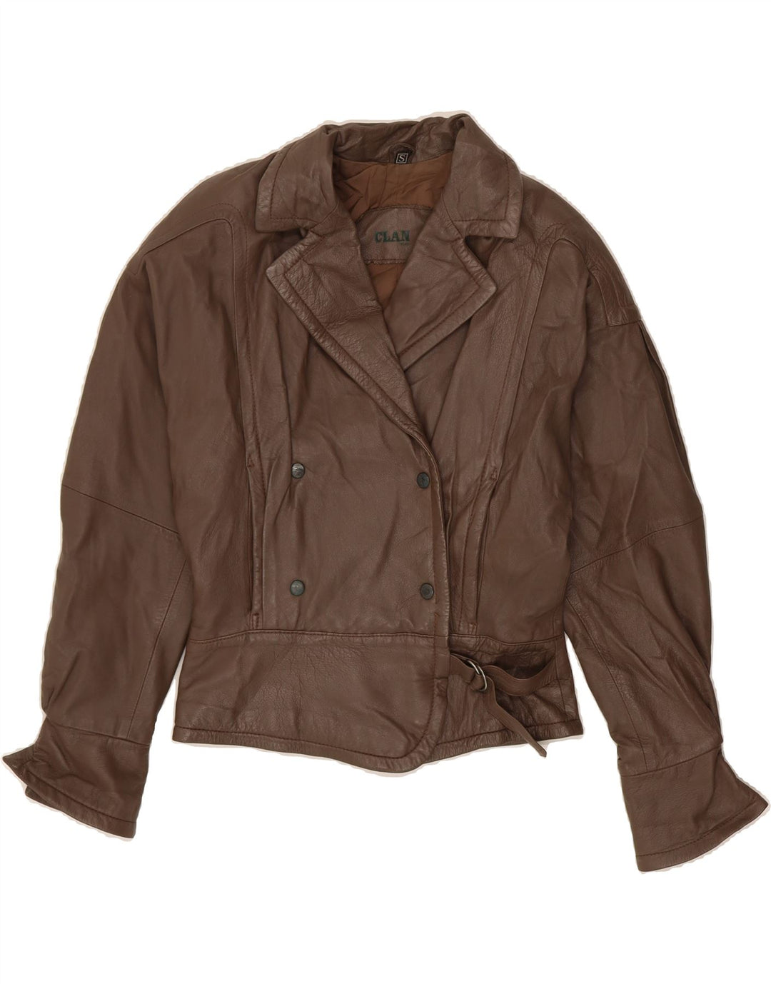 VINTAGE Womens Leather Jacket UK 10 Small Brown Vintage Vintage and Second-Hand Vintage from Messina Hembry 