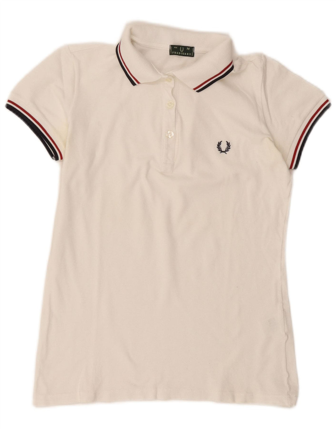 Fred Perry ženska polo majica UK 14 Srednje bijeli pamuk