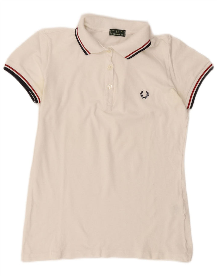 Fred Perry ženska polo majica UK 14 Srednje bijeli pamuk