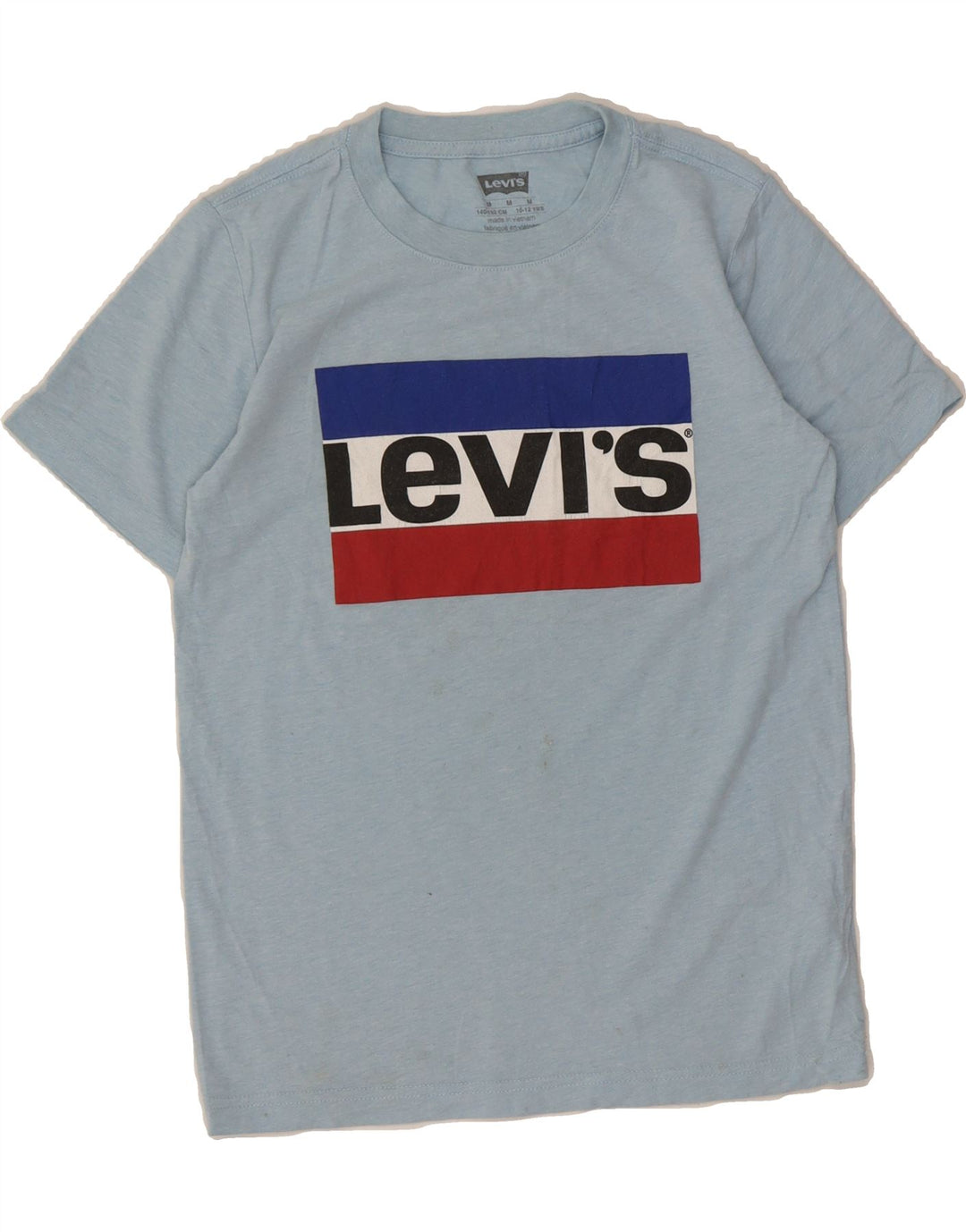 LEVI'S Boys Graphic T-Shirt Top 10-11 Years Medium Blue Cotton Vintage Levi's and Second-Hand Levi's from Messina Hembry 