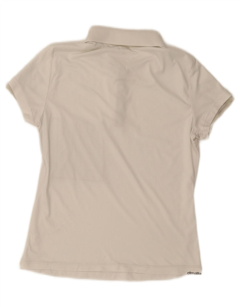 ADIDAS Womens Climalite Polo Shirt UK 8/10 Small White Colourblock Vintage Adidas and Second-Hand Adidas from Messina Hembry 