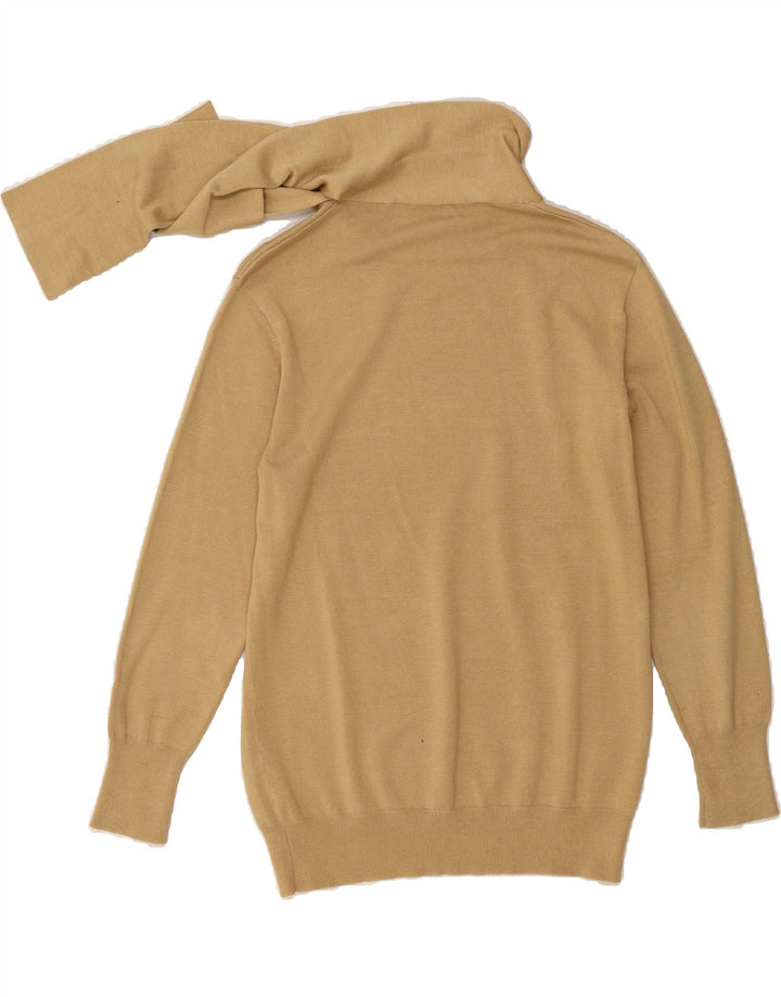 VINTAGE Womens Roll Neck Jumper Sweater UK 10 Small Beige Vintage Vintage and Second-Hand Vintage from Messina Hembry 