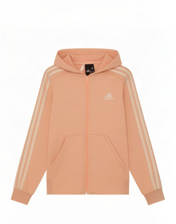 Adidas pulover s kapuljačom s patentnim zatvaračem za djevojčice 11-12 godina, ružičasti pamuk