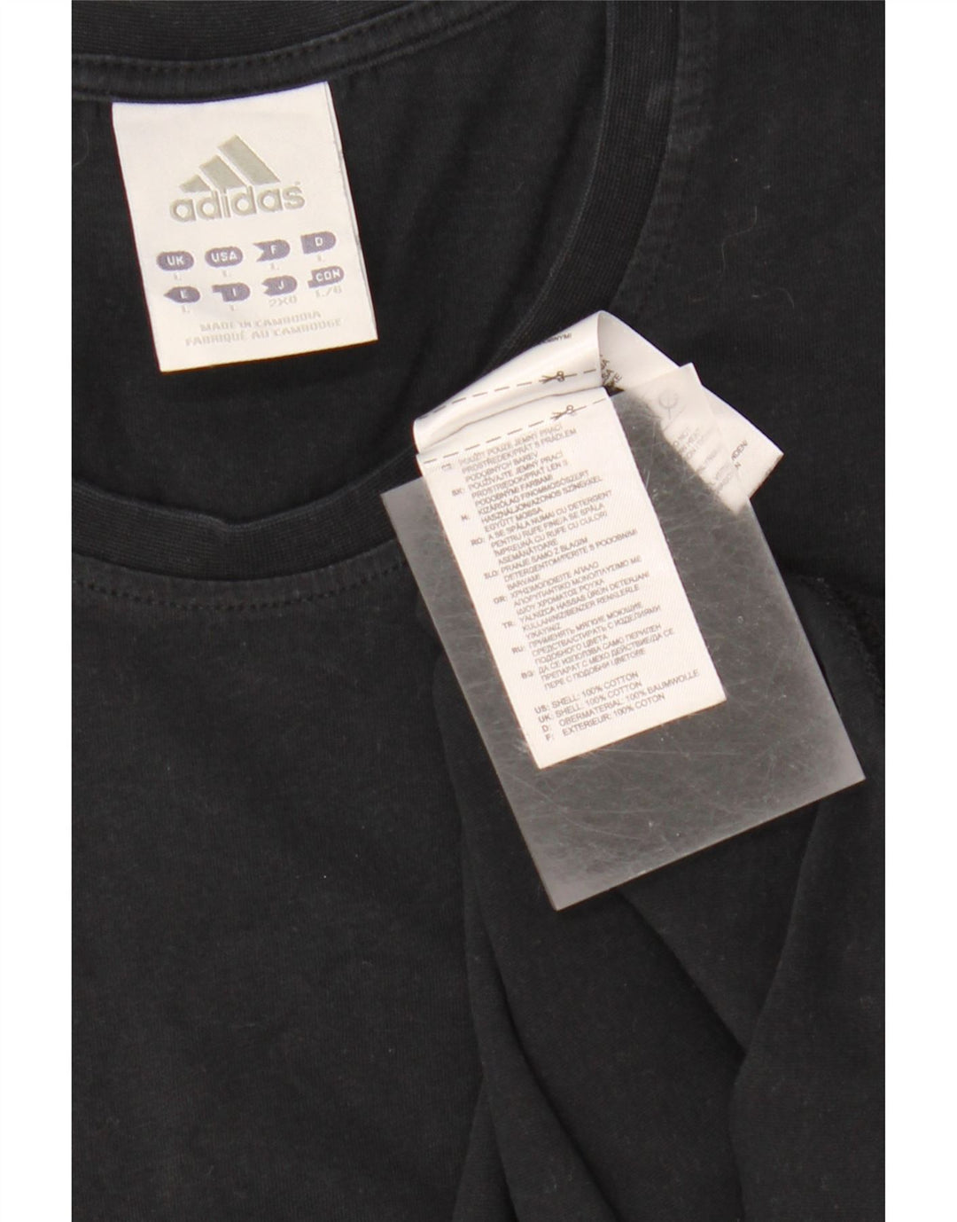 ADIDAS Mens T-Shirt Top Large Black Cotton