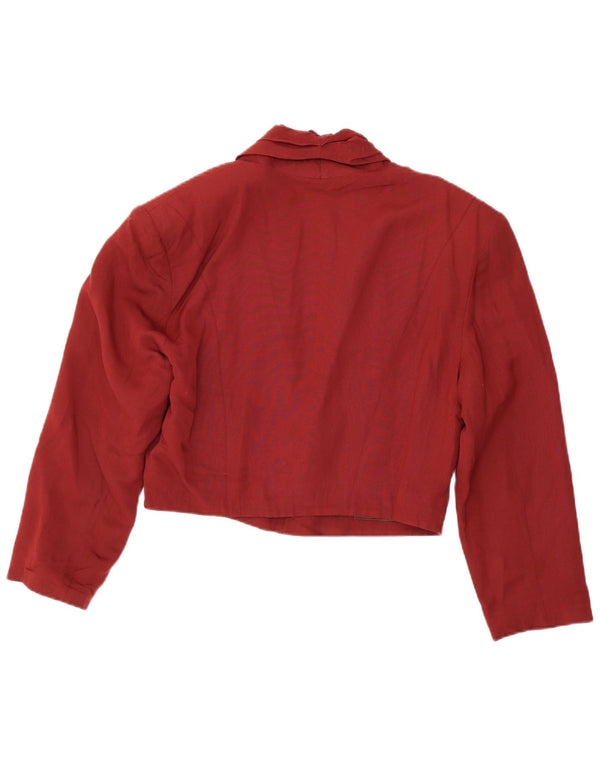 Vintage ženska prekomjerna jakna s 3 gumba, UK 14, srednje kestenjasta