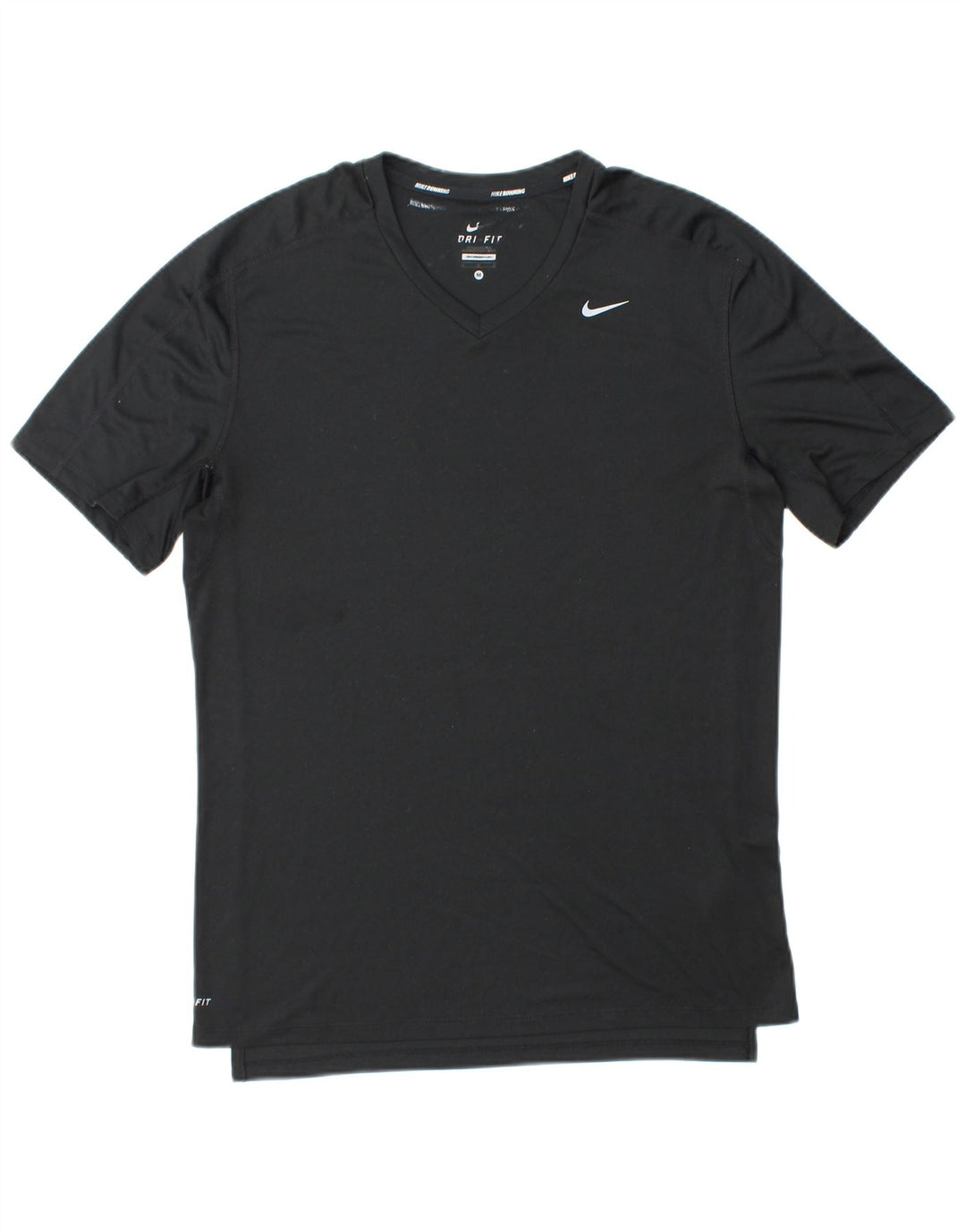 NIKE Mens Dri Fit T-Shirt Top Medium Black Polyester