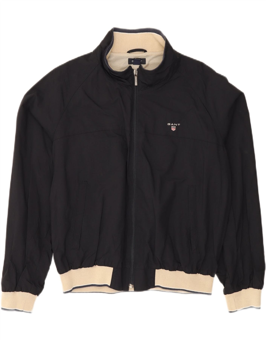 GANT Mens Bomber Jacket UK 38 Medium Navy Blue Polyamide