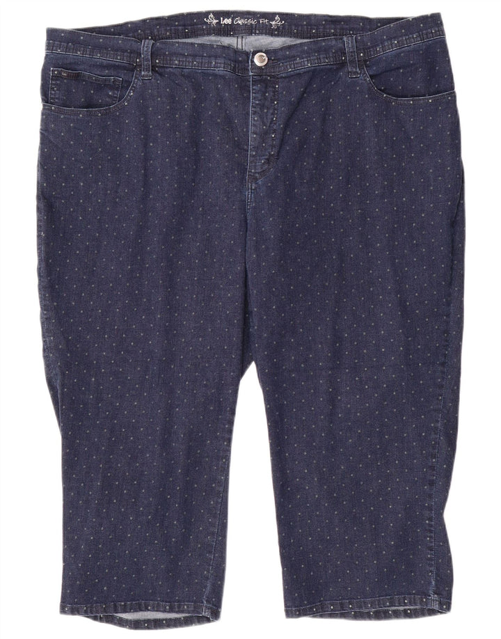 LEE Ženske Capri traperice klasičnog kroja US 24 4XL W48 L20 Pamuk na plave točke