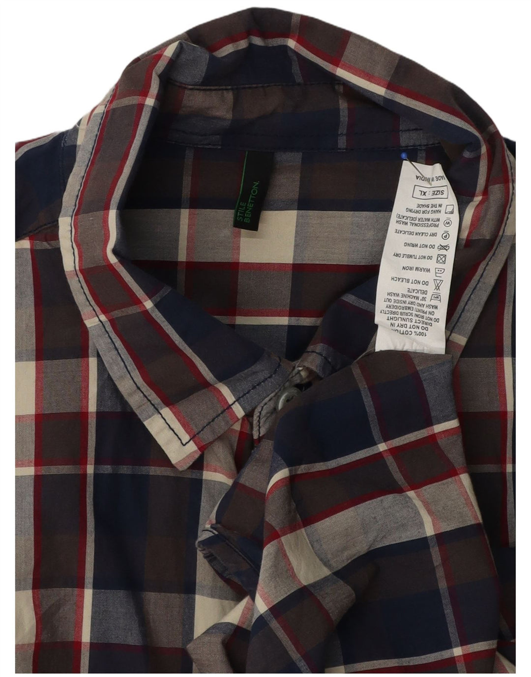 Benetton muška košulja XL šareni karirani pamuk