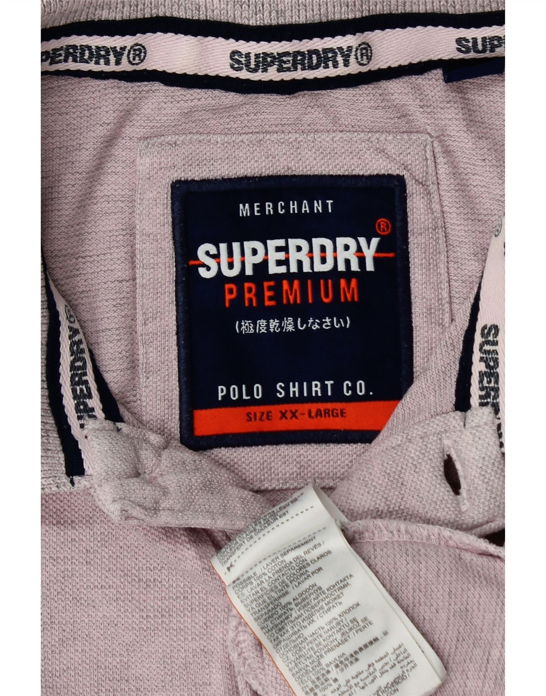 SUPERDRY muška polo majica 2XL ljubičasti pamuk