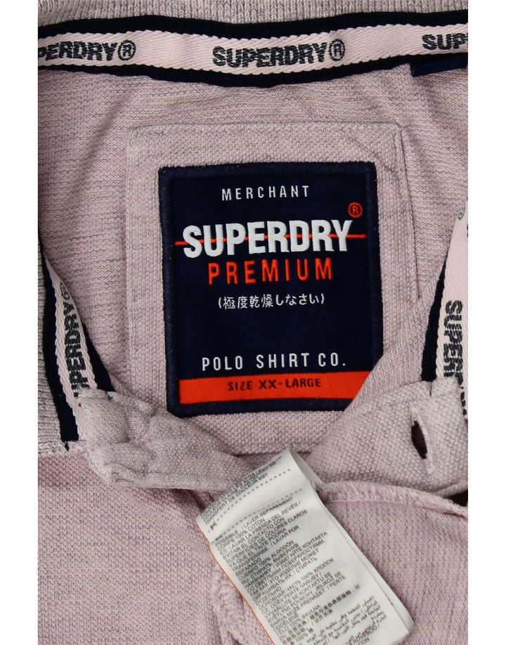 SUPERDRY muška polo majica 2XL ljubičasti pamuk