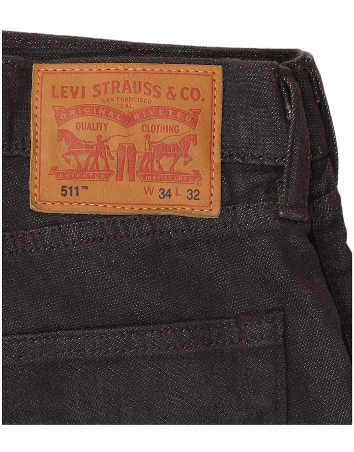 Levi's muške 511 uske traperice W34 L32 sivi pamuk