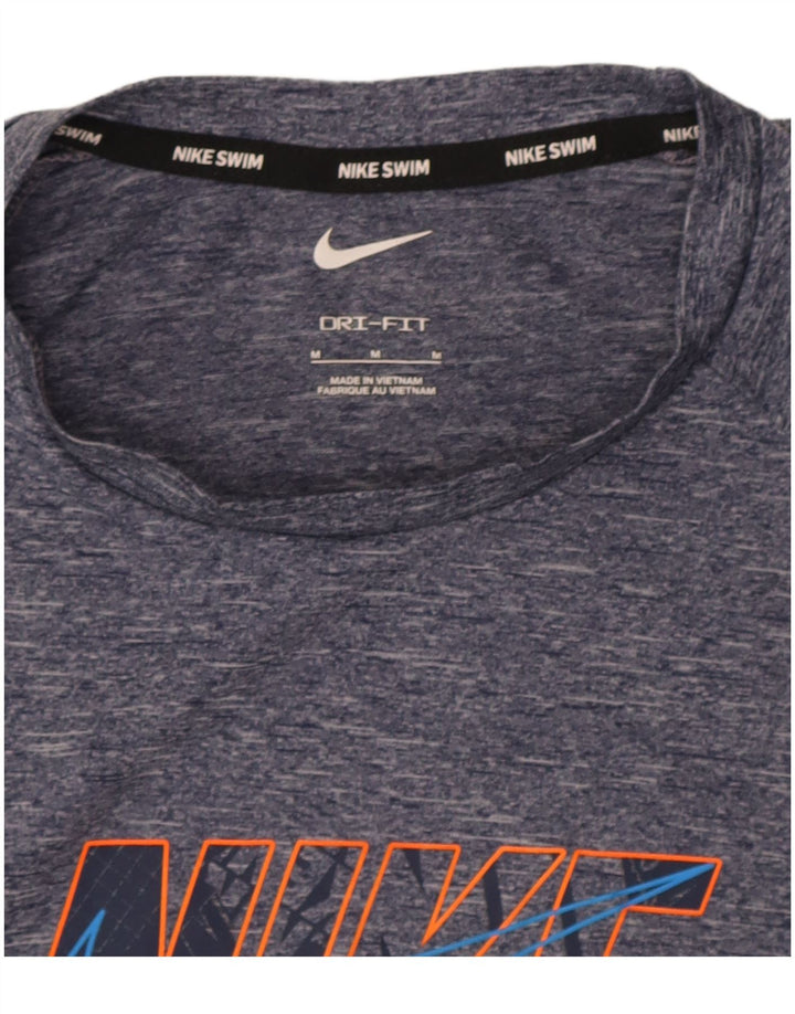 Nike Dri Fit Graphic T-Shirt Top Medium Navy Blue Flecked