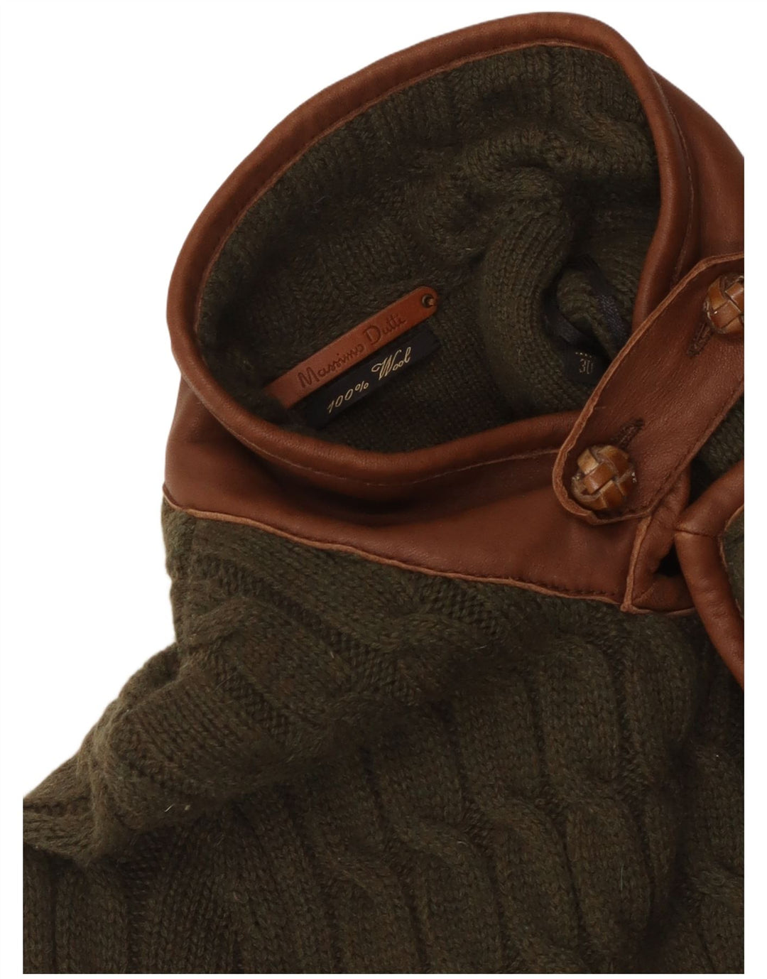 Massimo Dutti ženski kardigan pulover UK 8 Mala vuna kaki boja