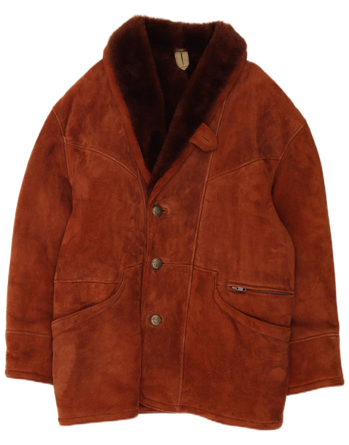 Vintage muška jakna od ovčijih ovčica UK 40 Large Brown Shearling