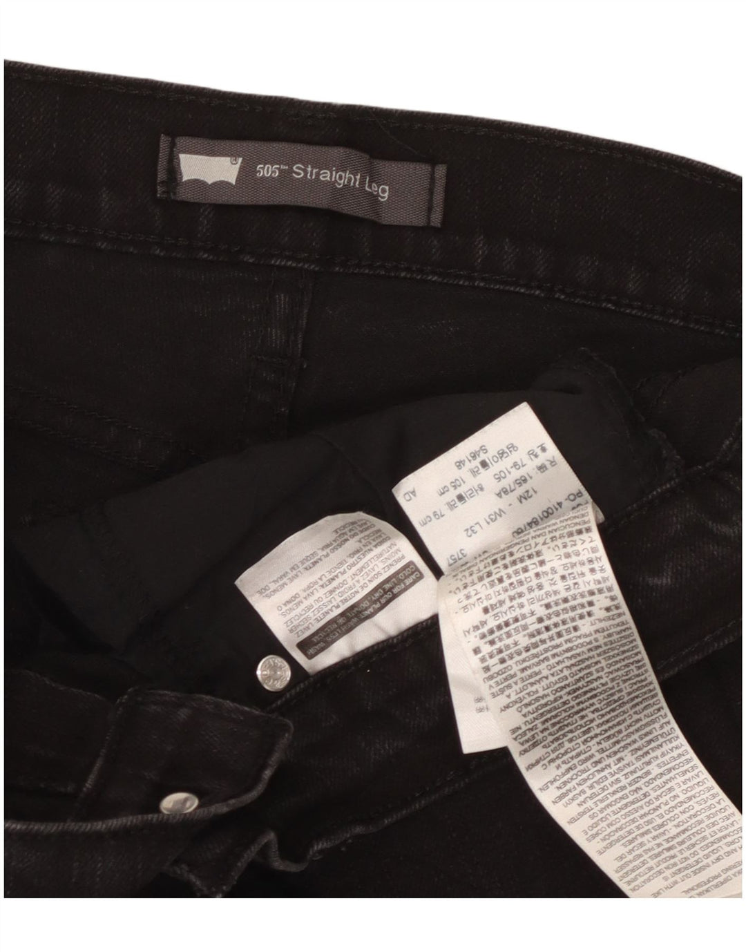 Levi's ženske 505 ravne traperice W31 L32 crni pamuk