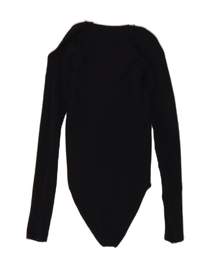 ZARA Womens Long Sleeve Bodysuit UK 4 XS Black Vintage Zara and Second-Hand Zara from Messina Hembry 
