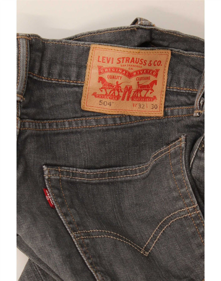 Levi's muške 504 ravne traperice W32 L30 sivi pamuk