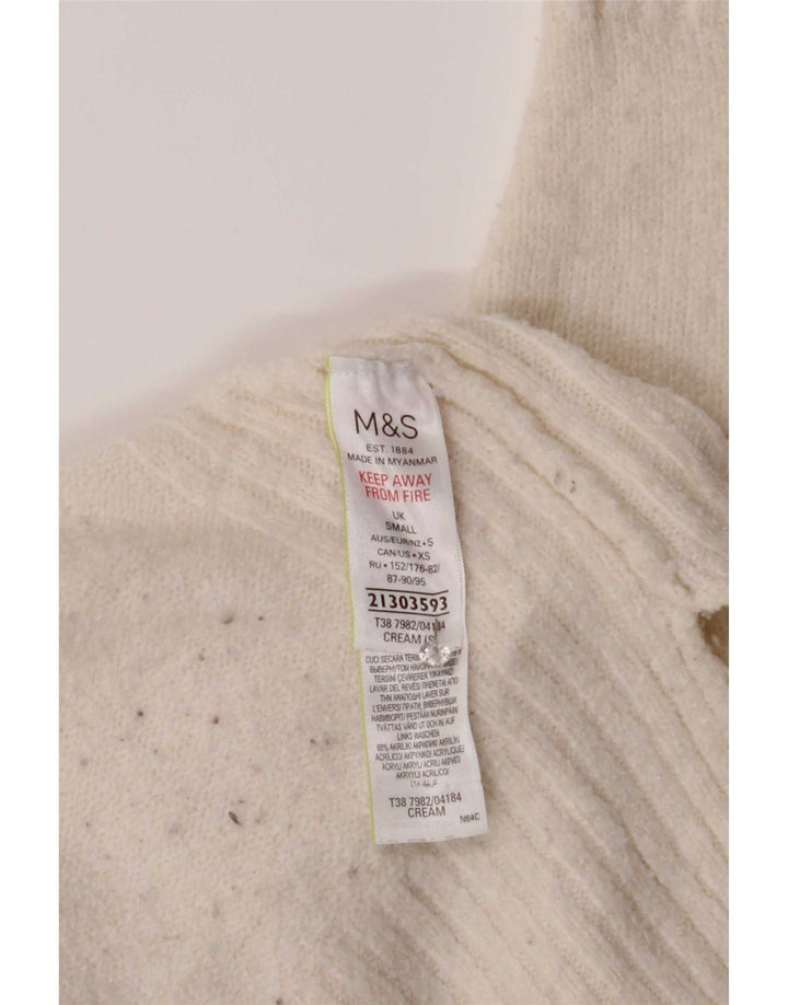 Marks & Spencer ženski pulover s velikim ovratnikom UK 10 Mali bijeli