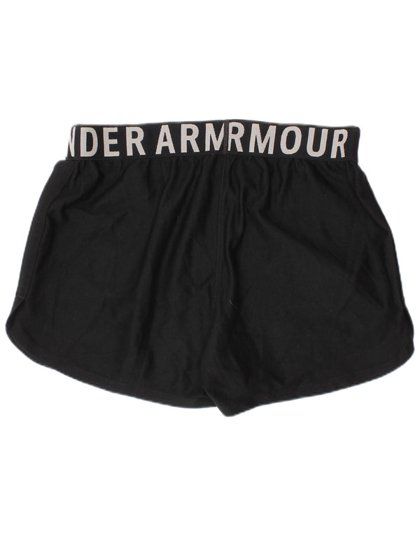 Under Armour Girls Heat Gear Graphic Sport Shorts 11-12 Years Large Black