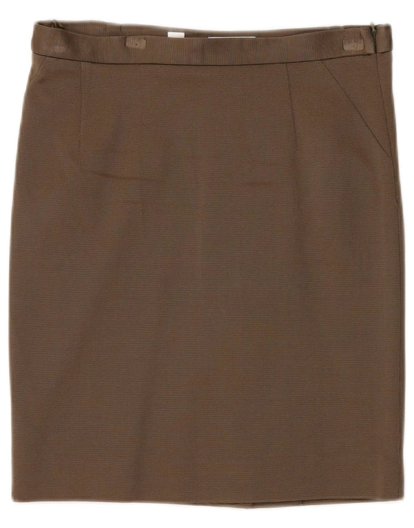 Moschino ženska ravna suknja UK 10 Mala W30 od smeđe svile