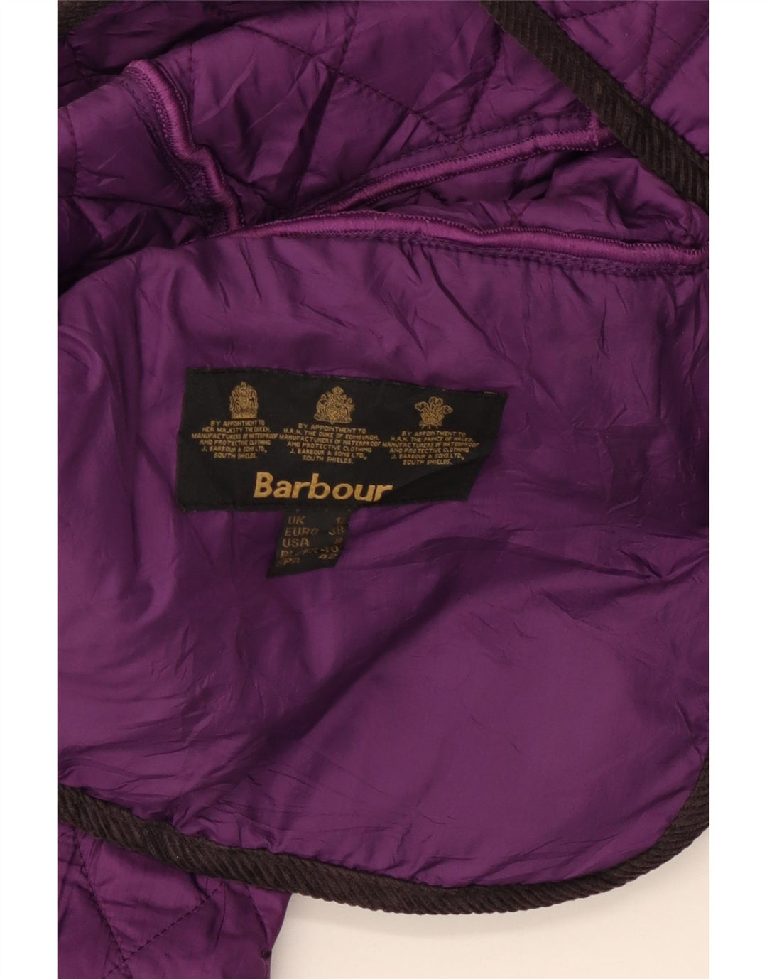 Barbour ženska prošivena jakna UK 12 Srednje ljubičasta poliesterska boja