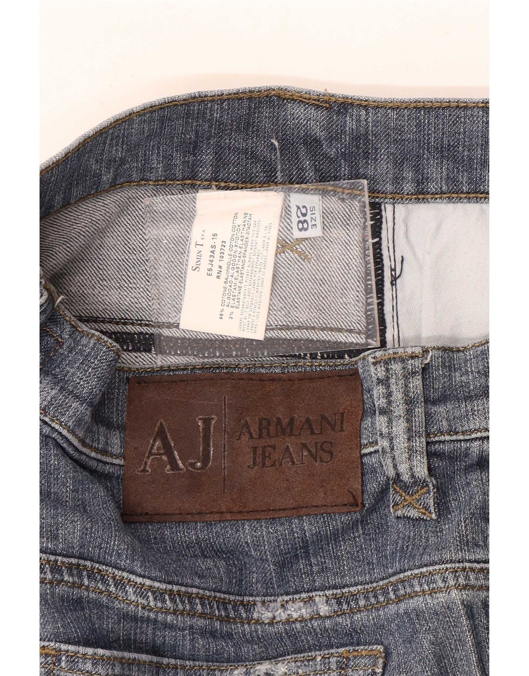 Armani ženske ravne traperice W28 L26 plavi pamuk
