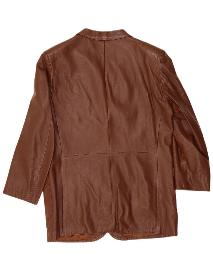 Vintage muška kožna jakna sa 2 gumba IT 50 velika smeđa koža