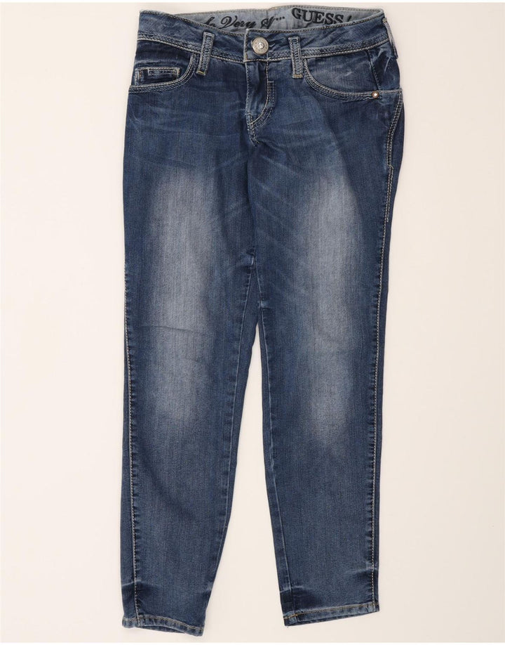 GUESS Womens Tapered Jeans W28 L28 Blue Cotton