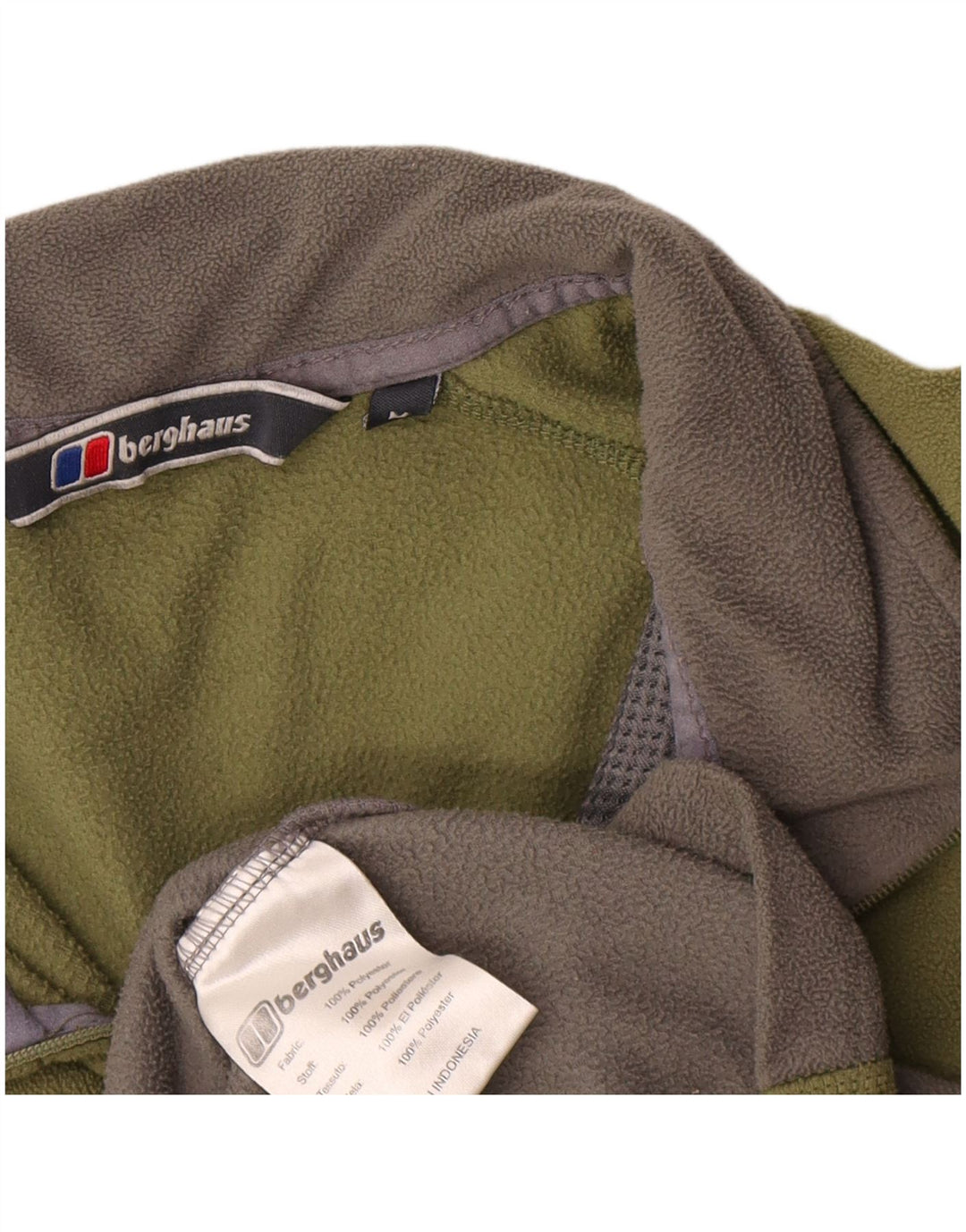 Berghaus muški džemper od flisa s patentnim zatvaračem Srednji kaki poliester u blokovima boja