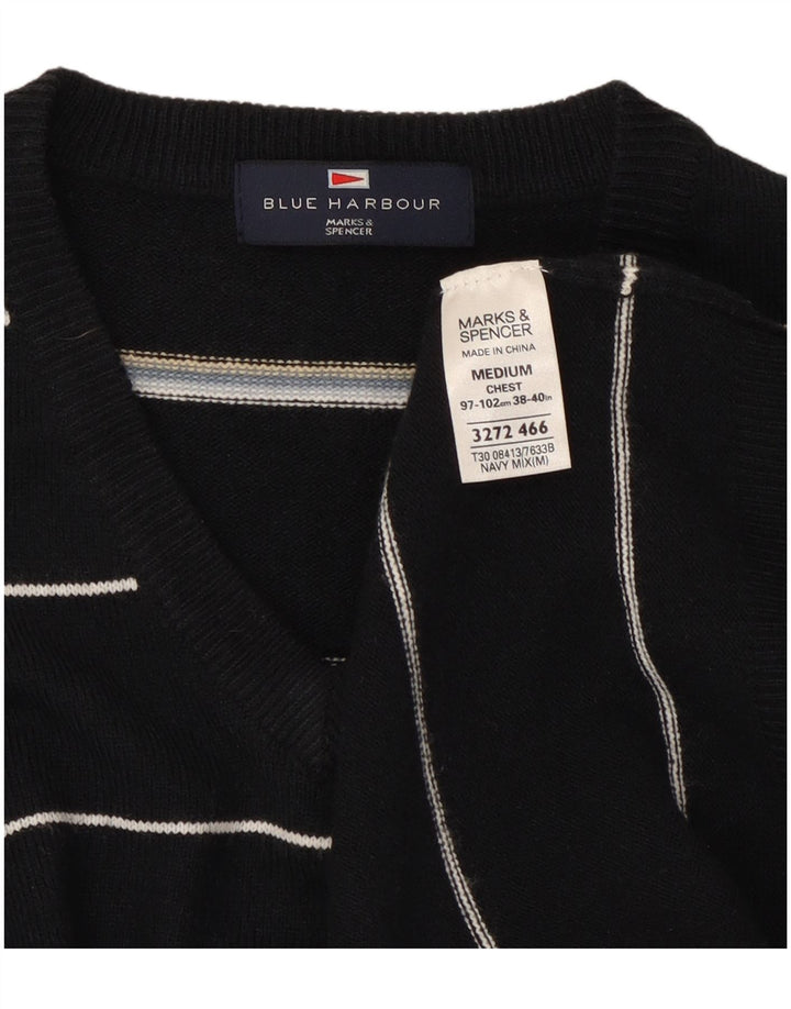 Marks & Spencer muški plavi Harbor džemper s V izrezom srednje tamnoplave boje