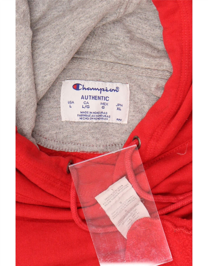 CHAMPION Mens Hoodie Jumper Large Red Cotton