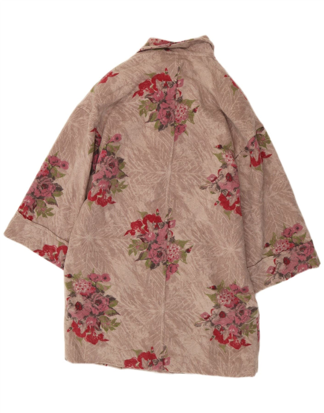 Stefanel ženski oversized Duffle Coat UK 10 Small Pink Floral Rayon