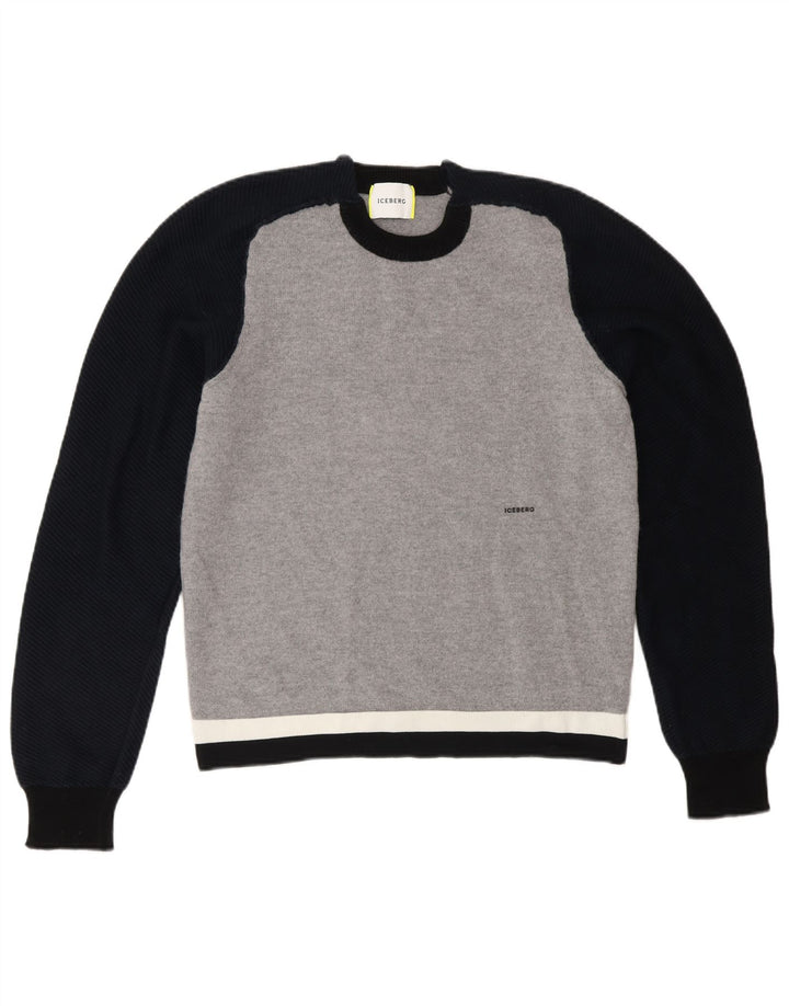 Iceberg ženski džemper s okruglim izrezom UK 12 srednje siva vuna