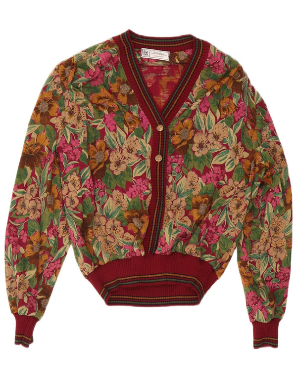 Domina Womens V-Neck Jumper Sweater IT 48 XL Multicoloured Floral Wool