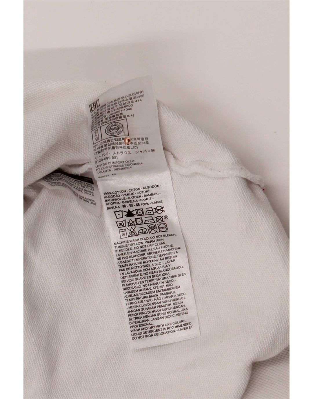 Levi's muška majica s kapuljačom s kapuljačom, mali bijeli pamuk