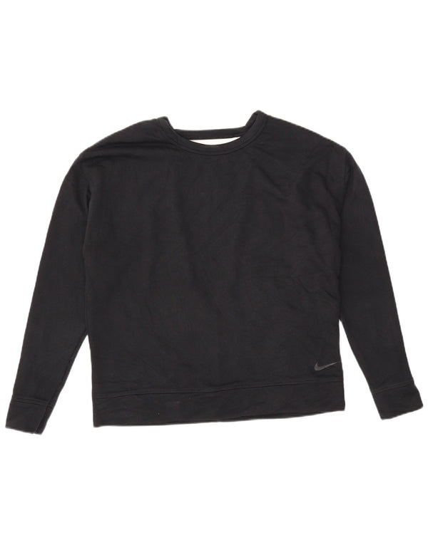 Nike Ženski Dri Fit Oversize Sweatshirt Džemper UK 10 Mali crni pamuk