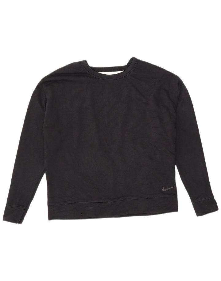 Nike Ženski Dri Fit Oversize Sweatshirt Džemper UK 10 Mali crni pamuk