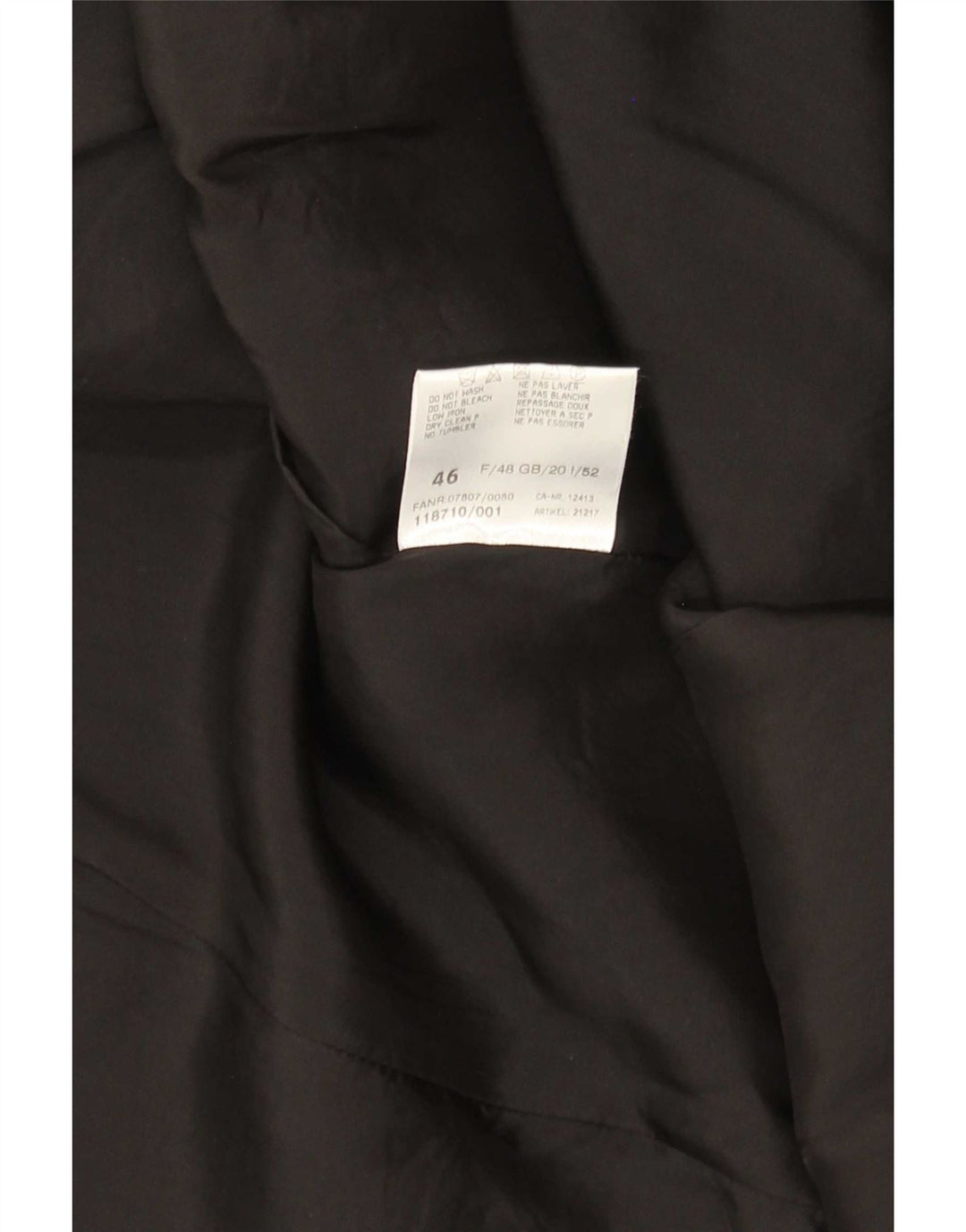 Vintage ženska jakna sako s apstraktnim uzorkom UK 20 2XL crna kamuflažna