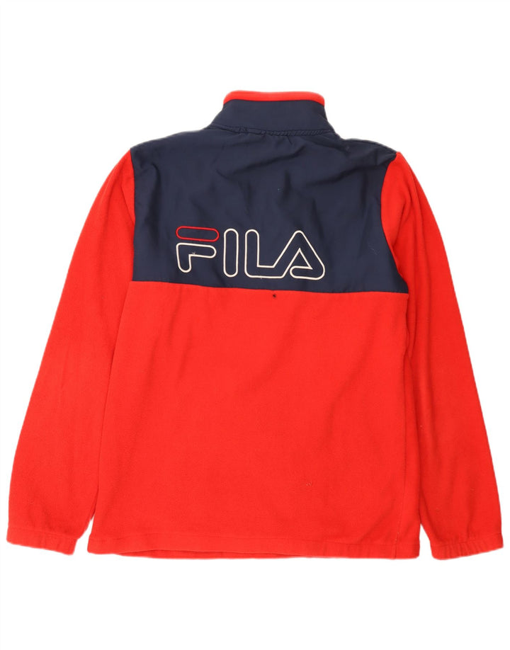 Fila muški džemper od flisa s patentnim zatvaračem i izrezom srednje crvene boje od poliestera