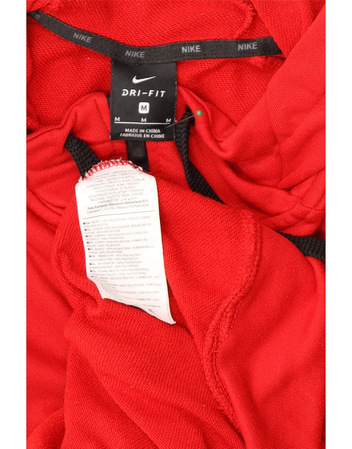 Nike muški Dri Fit Zip pulover s kapuljačom srednje crvene boje od poliestera