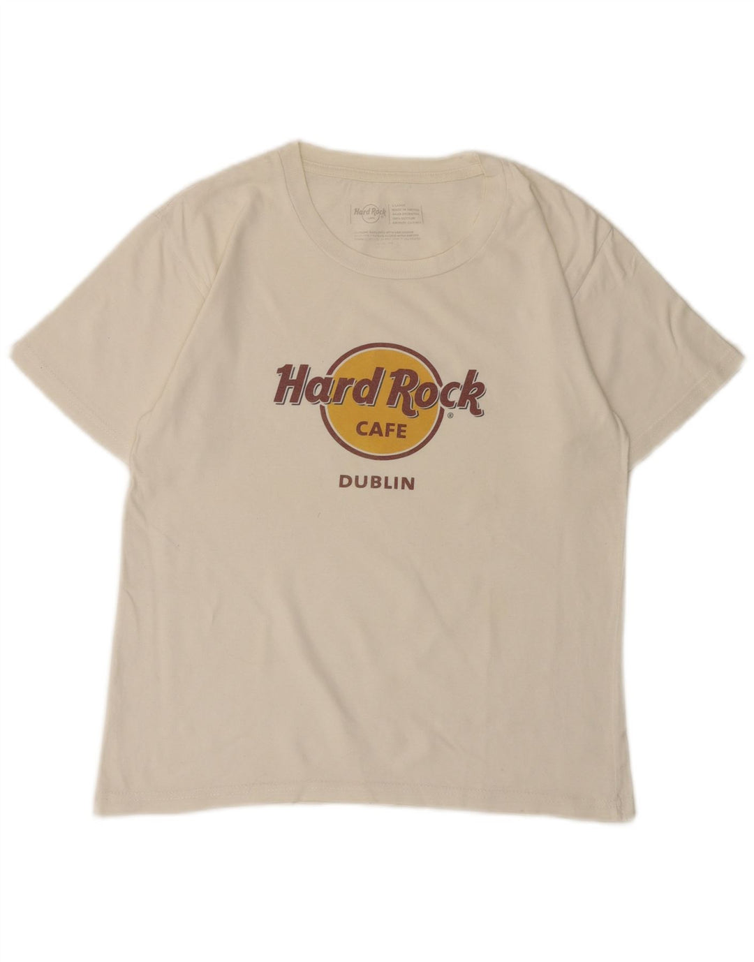 Hard Rock Cafe Ženska majica kratkih rukava Dublin Graphic UK 18 XL Bijeli pamuk