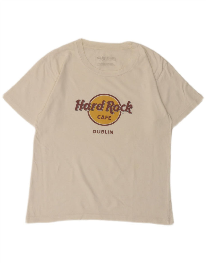 Hard Rock Cafe Ženska majica kratkih rukava Dublin Graphic UK 18 XL Bijeli pamuk