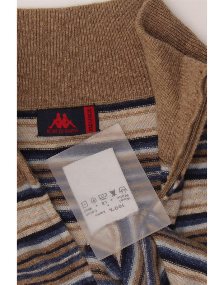 Kappa muški džemper s izrezom s patentnim zatvaračem 3XL vuneni raznobojni prugasti